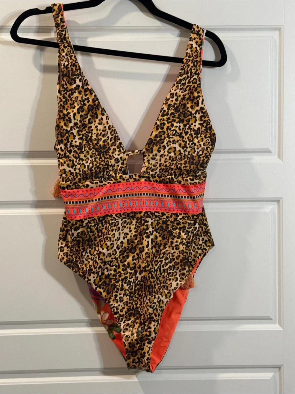 Sunshine 79 In A Trance Tropical Leopard One Piece Reversible Swimsuit 10 NWT